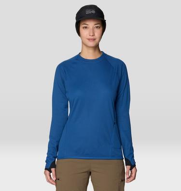Women's AirMesh Long Sleeve Crew, Color: Berry Blue, image 5