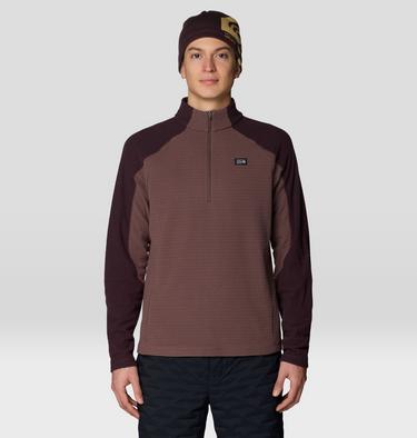 Men's Summit Grid Half Zip, Color: Carob, image 13