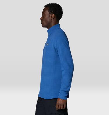 Men's Summit Grid Half Zip, Color: Berry Blue, image 3