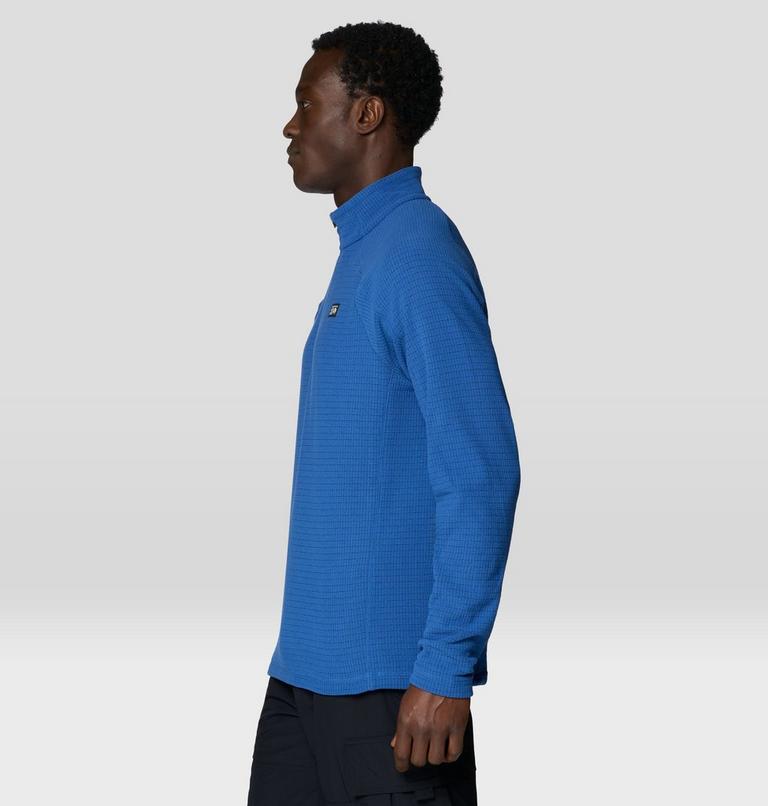 Men's Summit Grid Half Zip, Color: Berry Blue, image 3