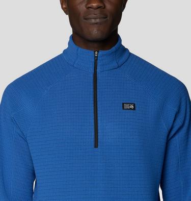 Men's Summit Grid Half Zip, Color: Berry Blue, image 4