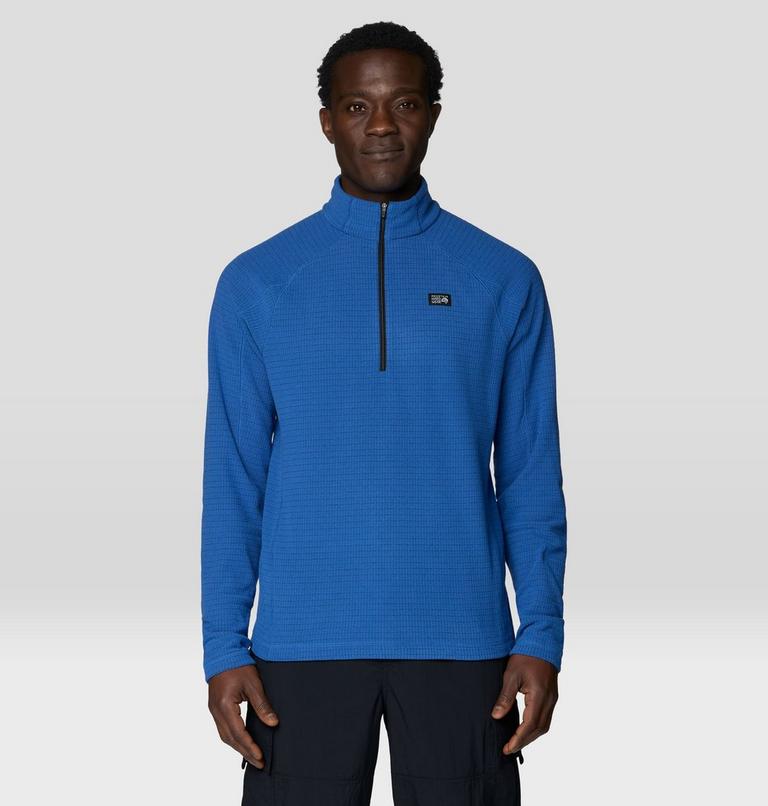 Men's Summit Grid Half Zip, Color: Berry Blue, image 1