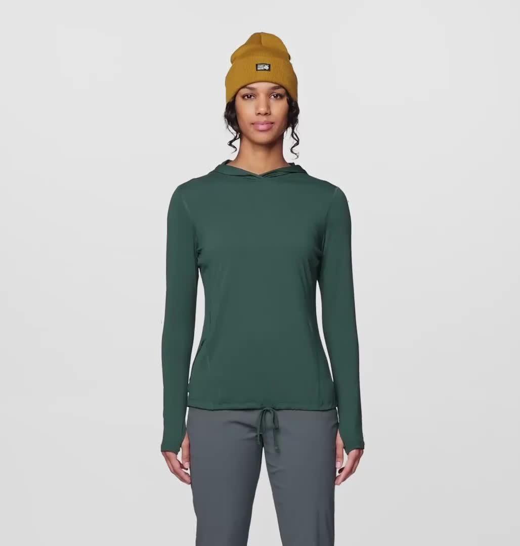 Women's Crater Lake Long Sleeve Hoody, Color: Verve