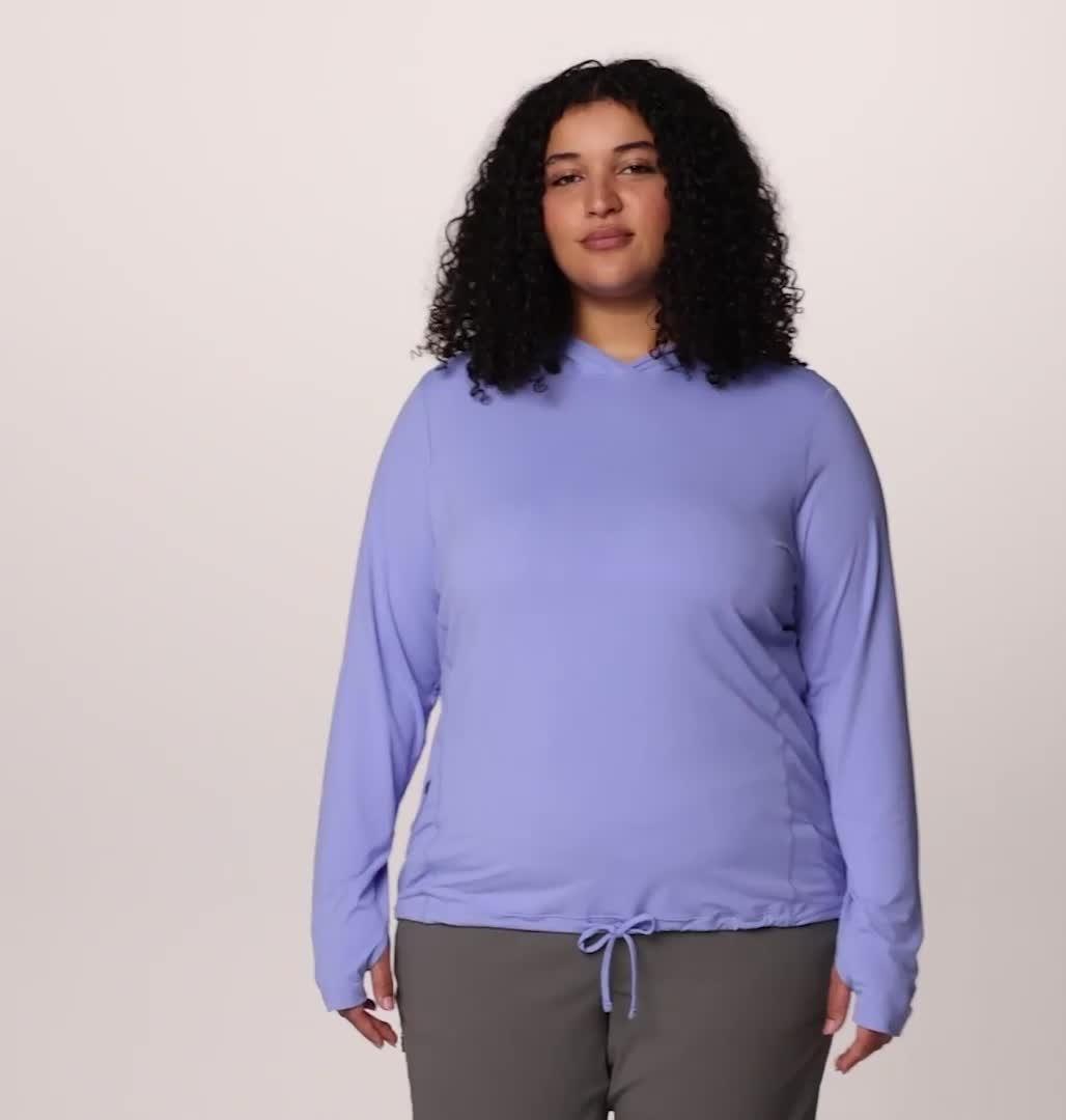 Women's Crater Lake Long Sleeve Hoody - Plus Size, Color: Light Illusion