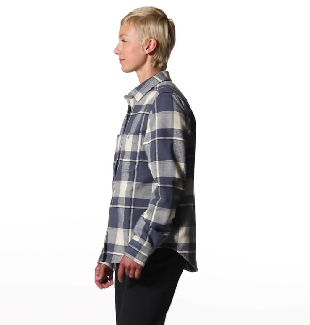 Women's Plusher Long Sleeve Shirt, Color: Wild Oyster Tartan Plaid