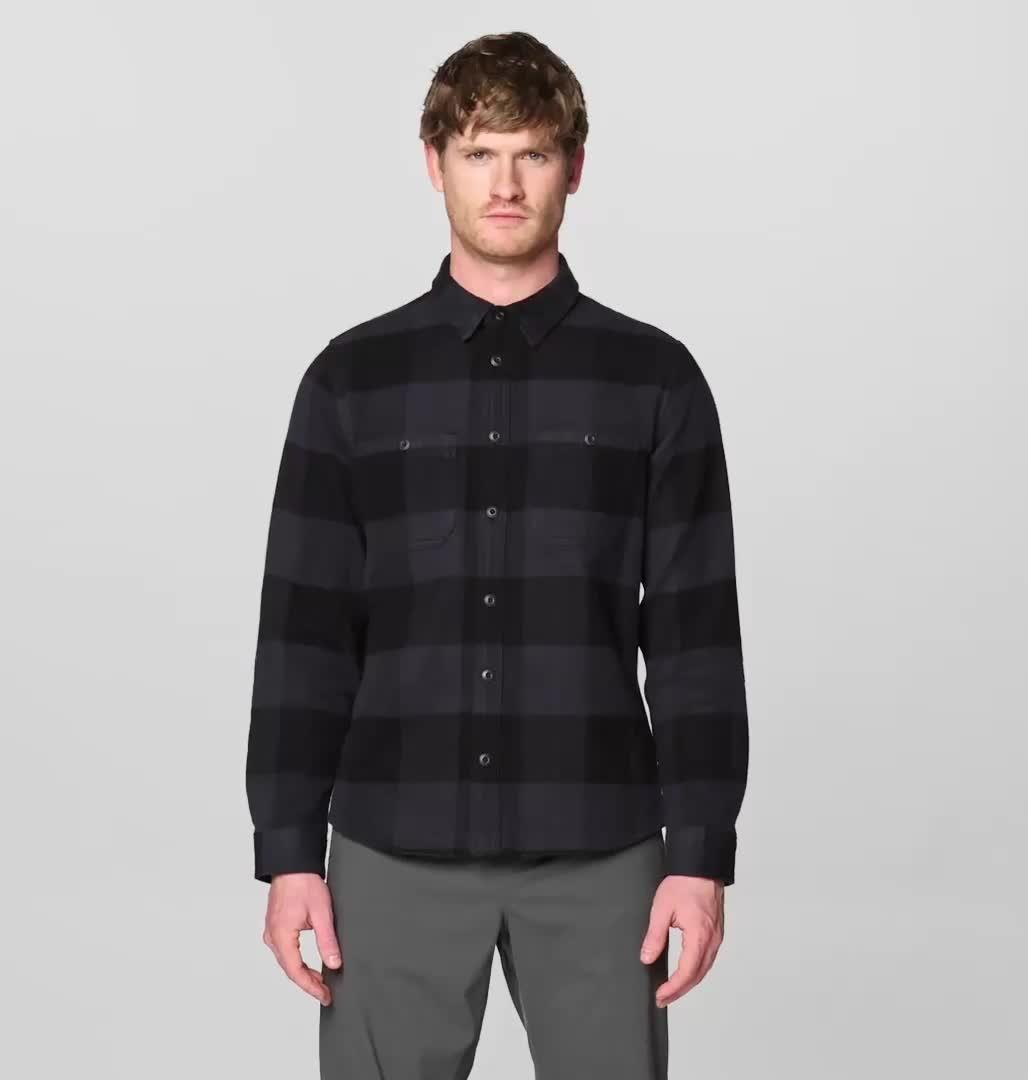 Men's Plusher Long Sleeve Shirt | 012 | S, Color: Black Tatanka Check