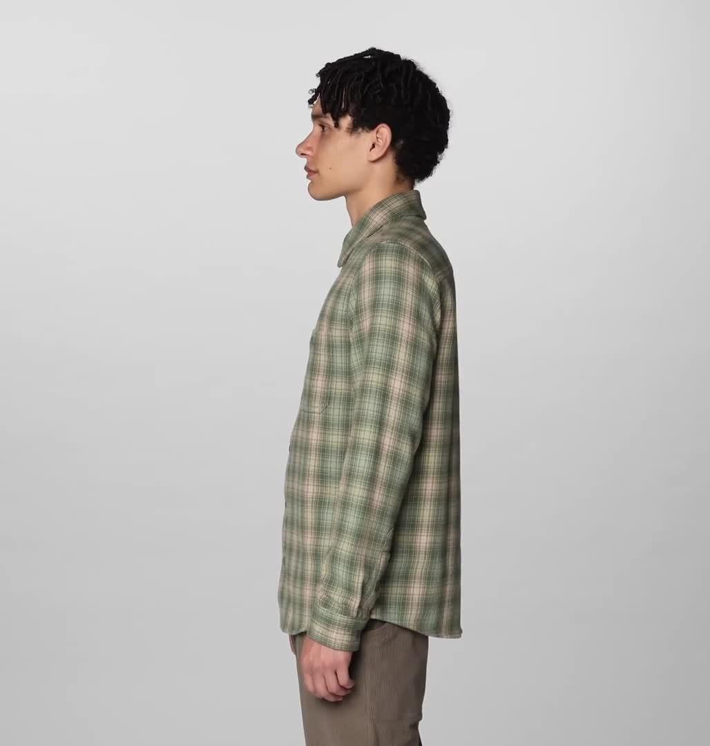 Men's Plusher Long Sleeve Shirt, Color: Silt Grey Harbour Plaid
