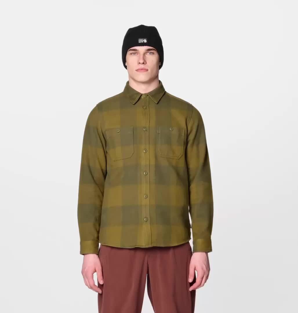 Men's Plusher Long Sleeve Shirt | 354 | M, Color: Combat Green Tatanka Check