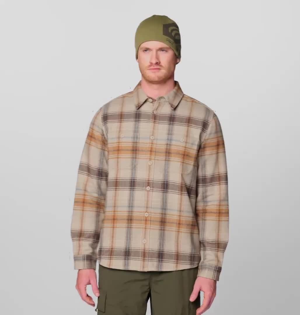 Men's Plusher Long Sleeve Shirt, Color: Badlands Wyoming Plaid
