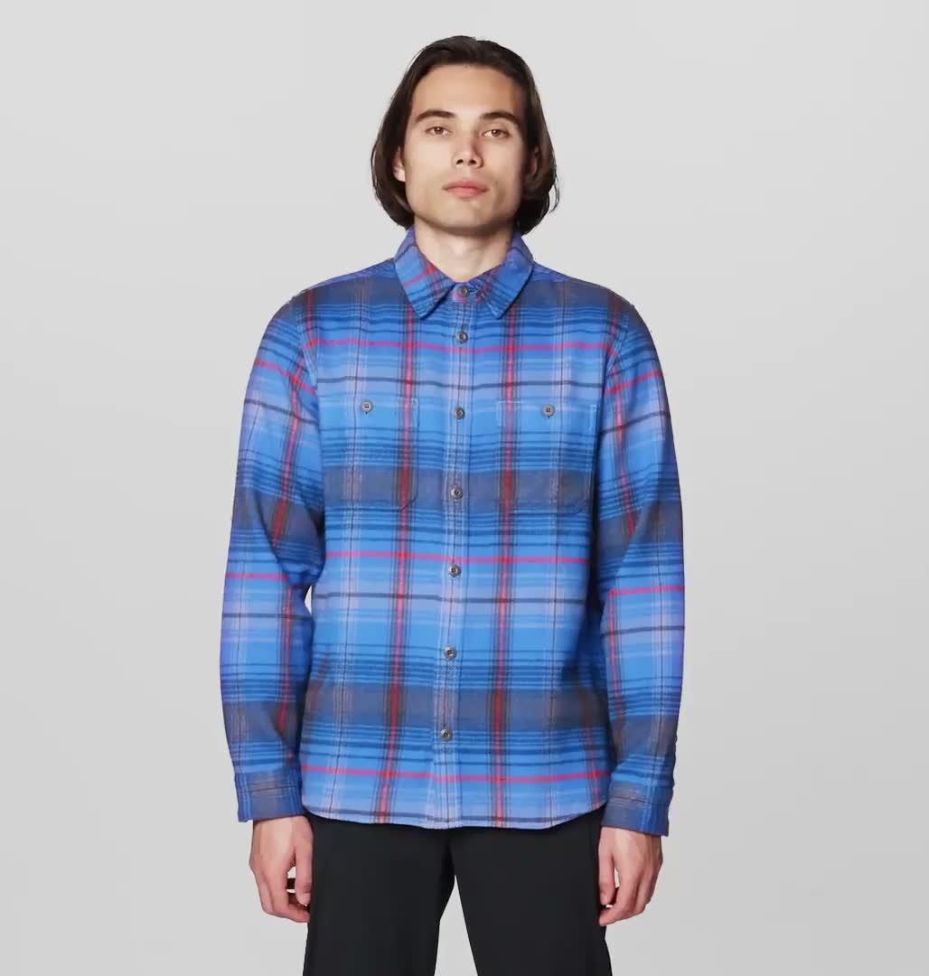 Men's Plusher Long Sleeve Shirt | 457 | S, Color: Arctic Sky Wyoming Plaid