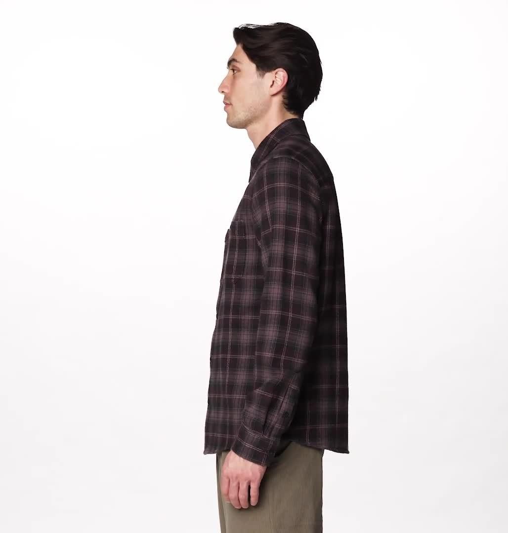 Men's Plusher Long Sleeve Shirt, Color: Purple Sage Harbour Plaid