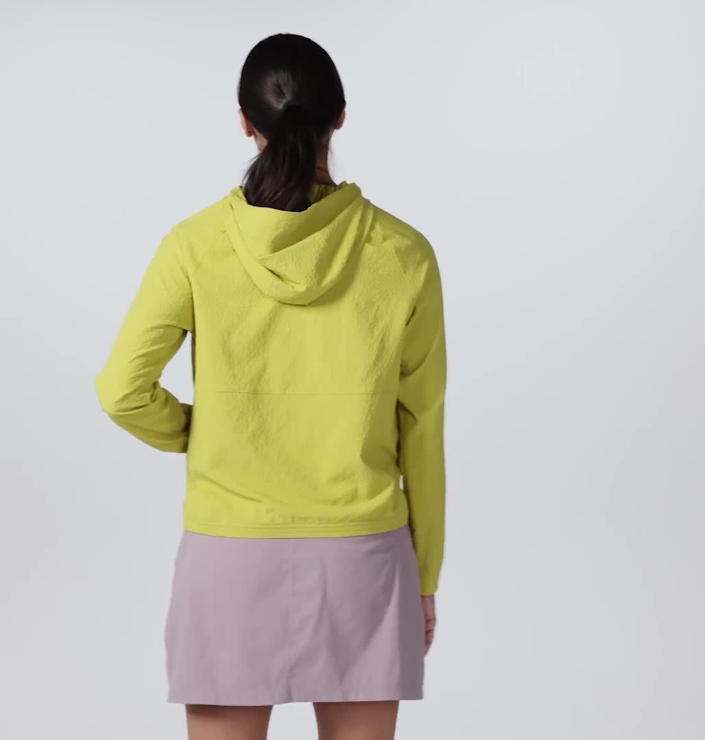 Women's Sunshadow Long Sleeve Hoody, Color: Bright Olive
