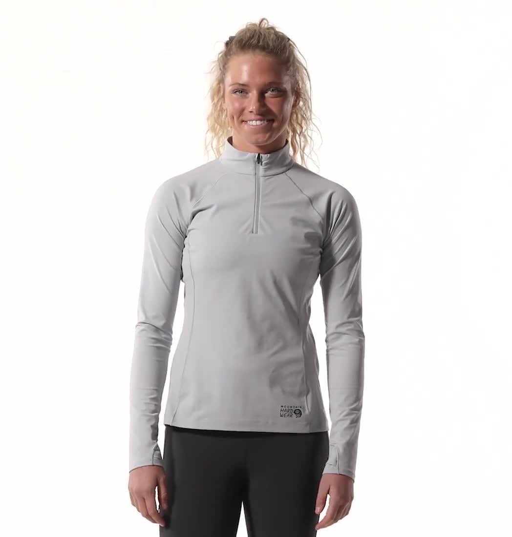 Haut avec demi-fermeture éclair Mountain Stretch Femme, Color: Glacial