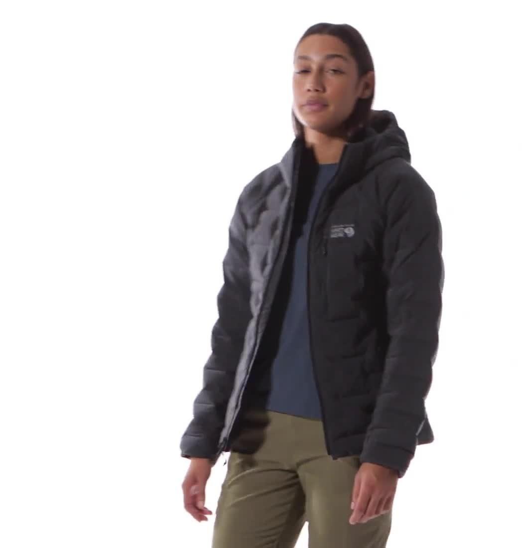 Women's Stretchdown Hoody, Color: Dark Storm Heather