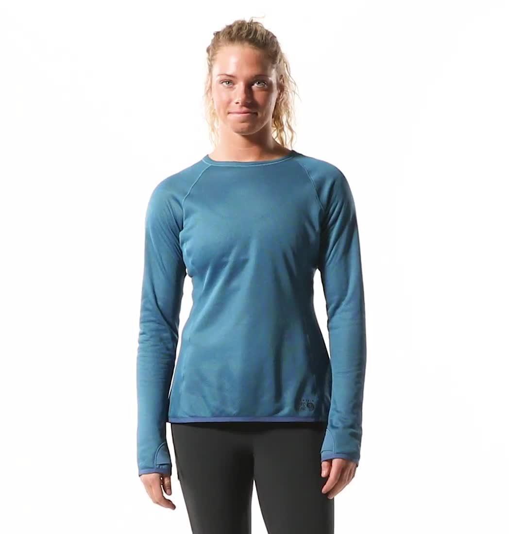Women's AirMesh Long Sleeve Crew, Color: Caspian