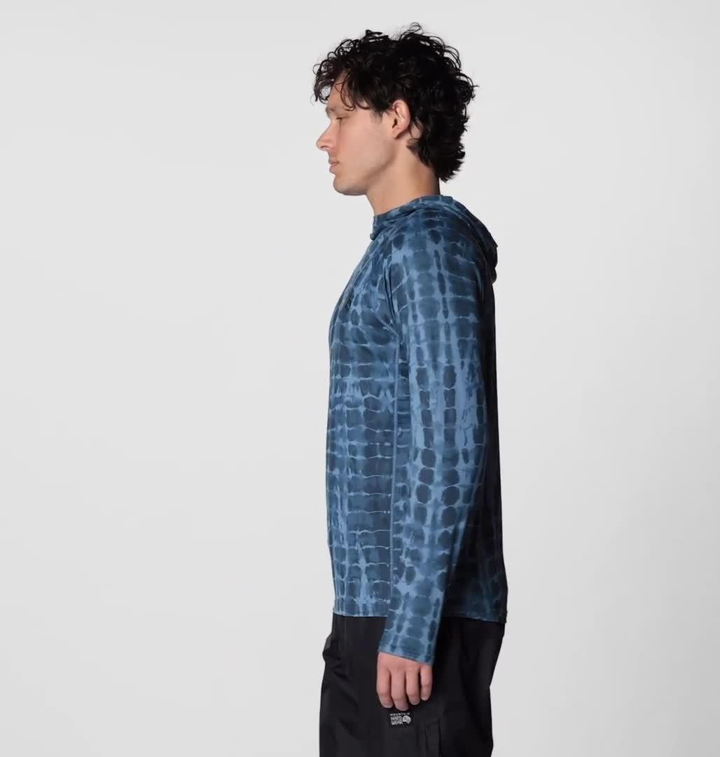 Men's Crater Lake Hoody, Color: Adriatic Blue Prismatic Print