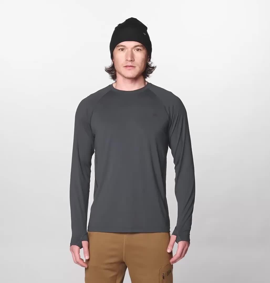 Men's Crater Lake Long Sleeve Crew, Color: Dark Storm