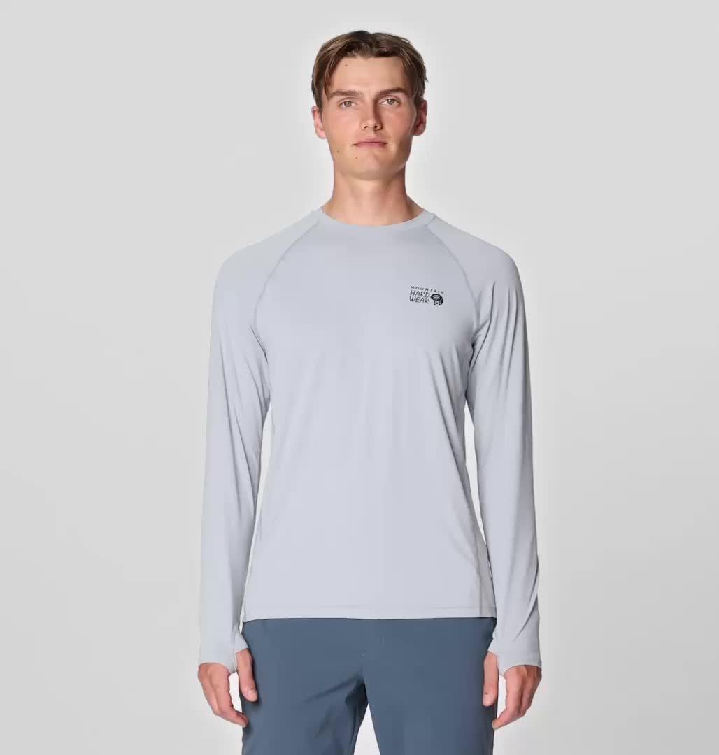 Men's Crater Lake Long Sleeve Crew, Color: Glacial
