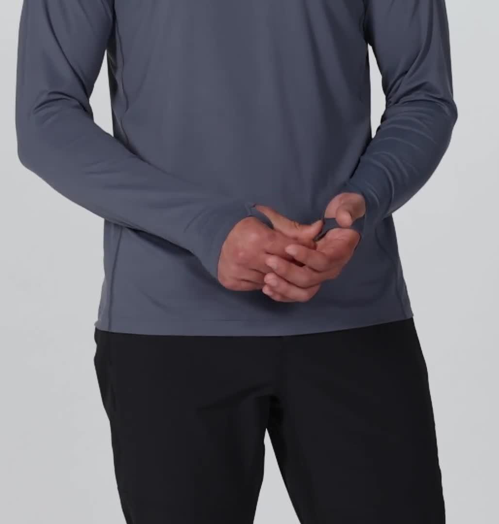 Men's Crater Lake Long Sleeve Crew, Color: Blue Slate