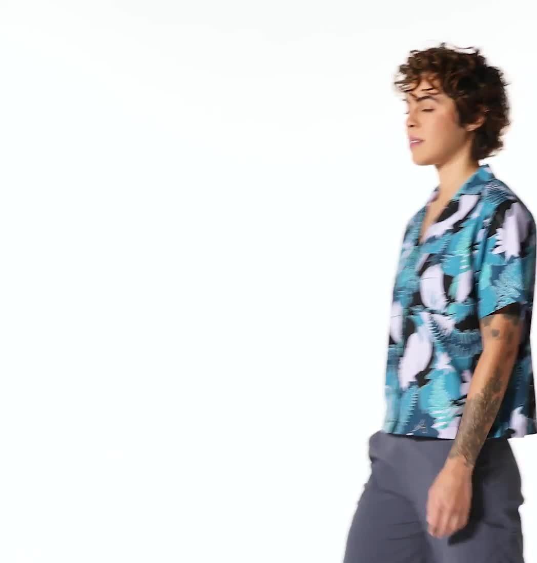 Chemise à manches courtes Shade Lite Femme, Color: Vinca Flora Print