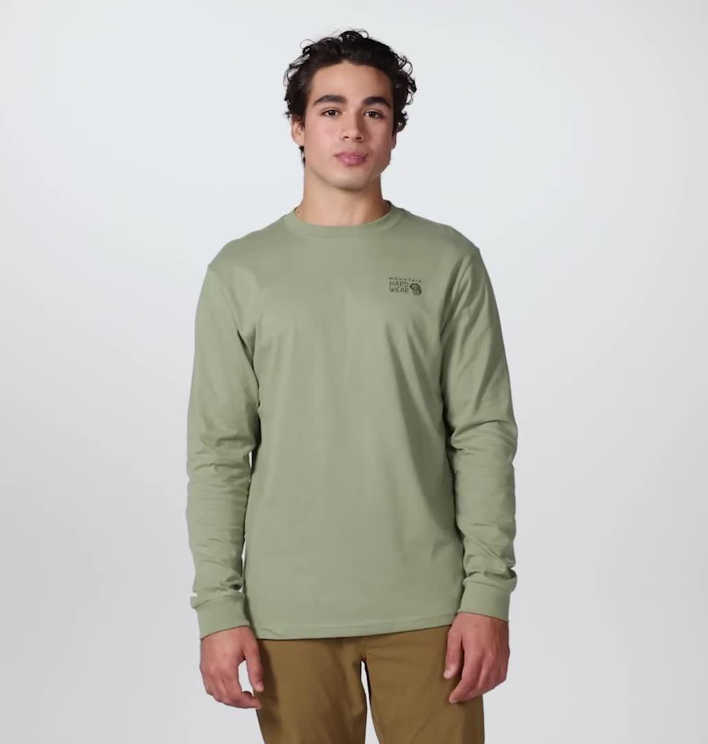 Men's MHW Back Logo Long Sleeve, Color: Mantis Green