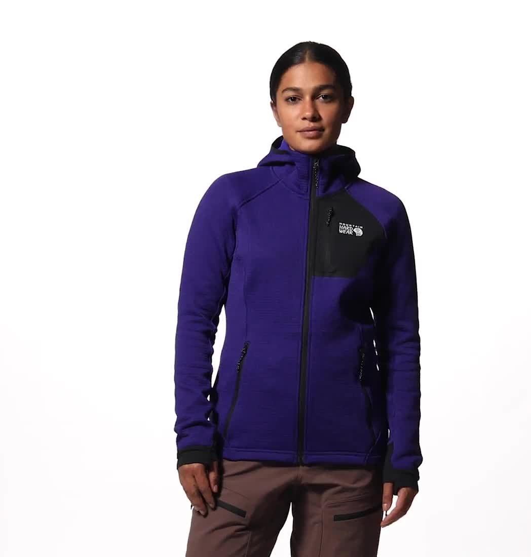 Chandail à capuchon avec fermeture éclair Polartec® Power Grid Femme, Color: Klein Blue Heather