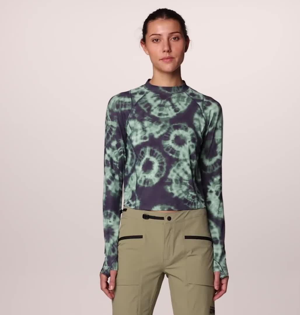Women's Crater Lake Long Sleeve Crop, Color: 531