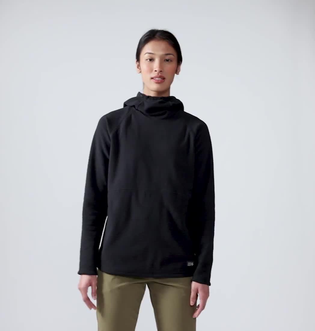 Women's Summit Grid Tunic Hoody, Color: Black