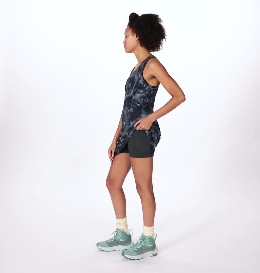 Women's Mountain Stretch Dress, Color: Blue Slate Spore Dye Print