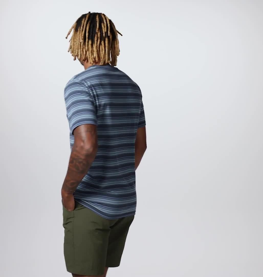 Men's Low Exposure Short Sleeve, Color: Zinc Crag Stripe