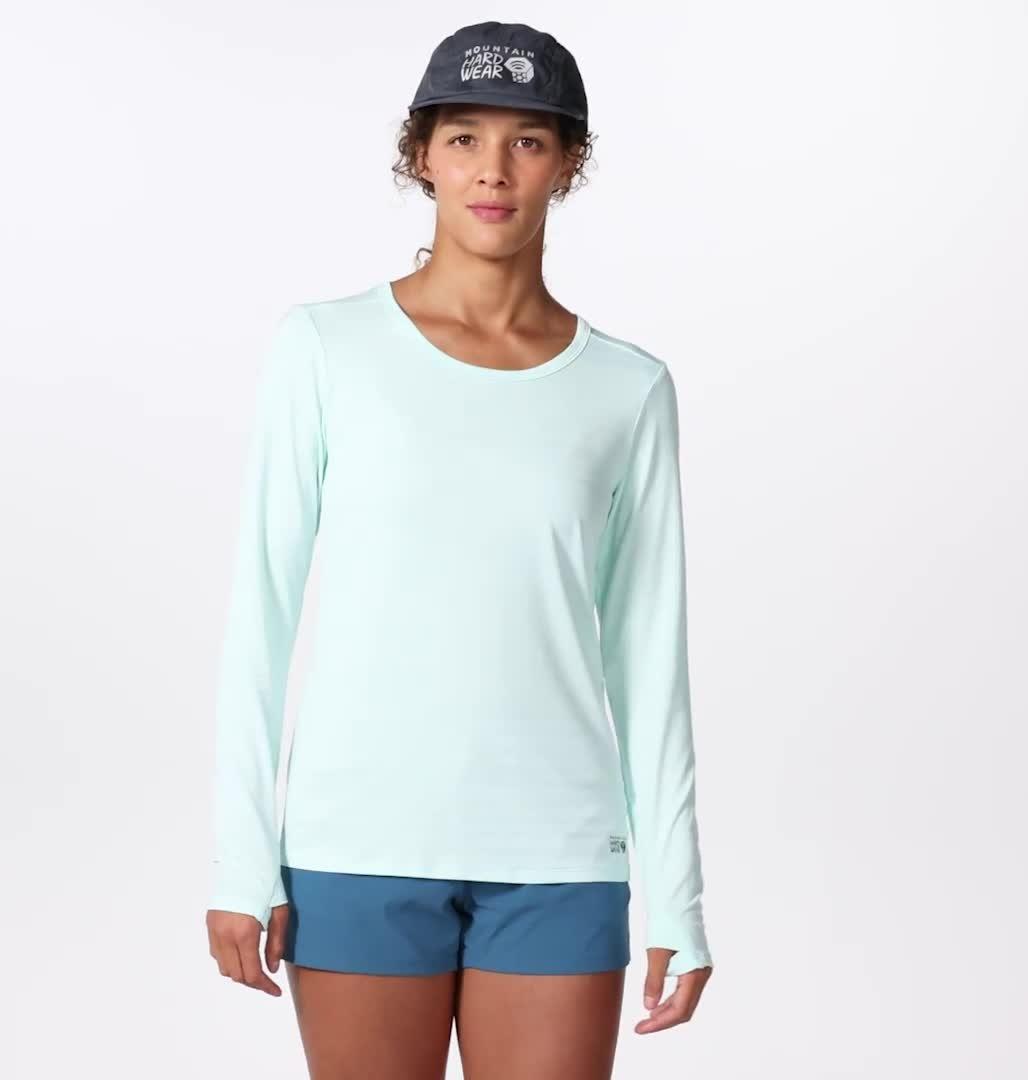T-shirt à manches longues Mighty Stripe Femme, Color: Pale Ice
