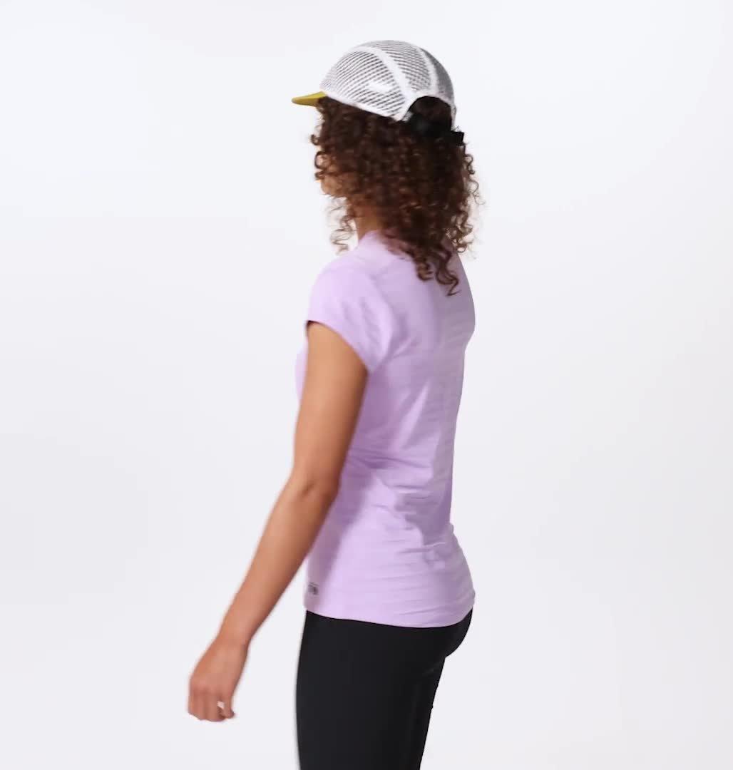 T-shirt &agrave; manches courtes Mighty Stripe Femme, Color: Wisteria