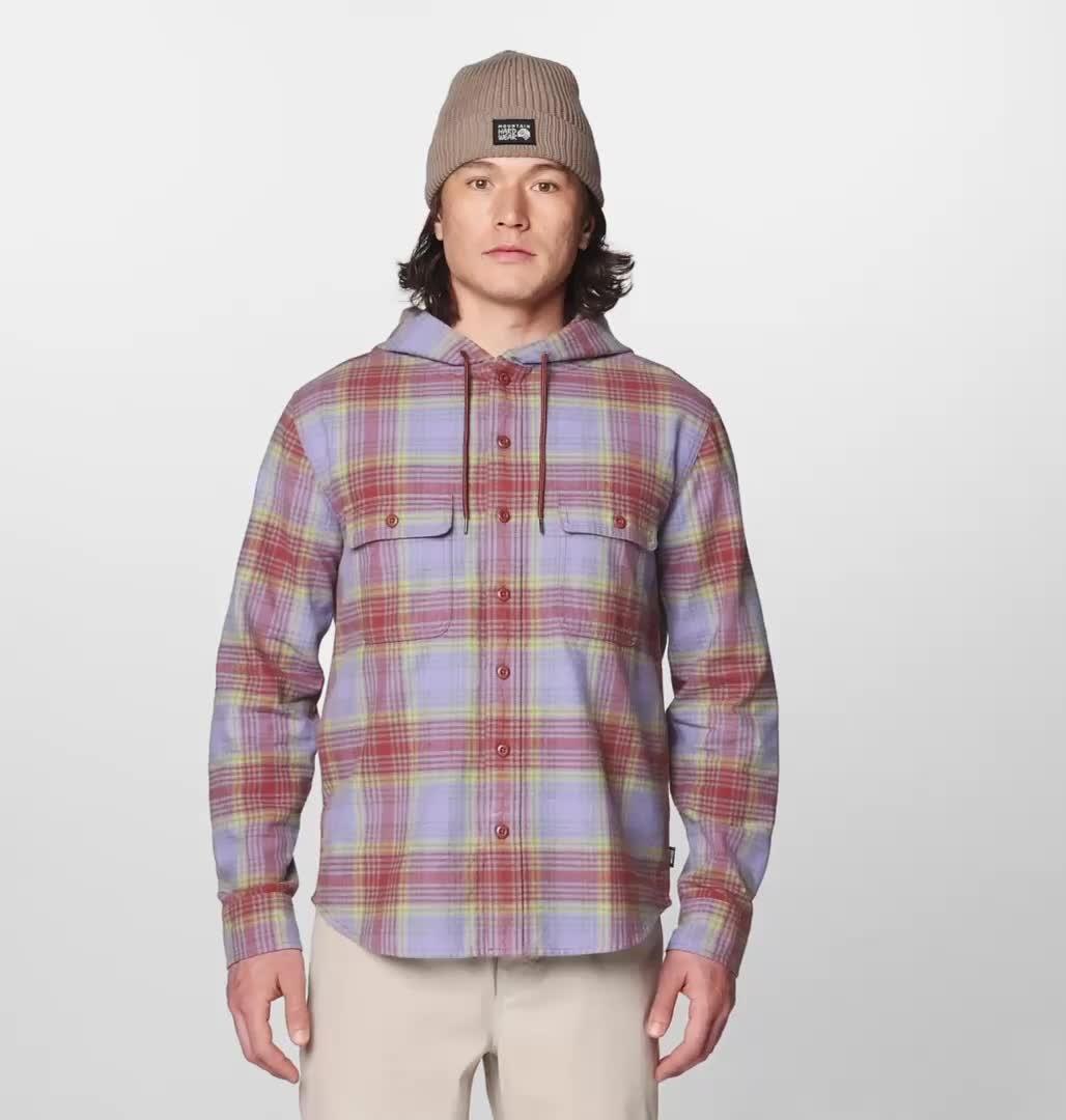 Homme Dusk Creek Manches longues Hooded Chemise, Color: Bourbon Brown Billy Plaid
