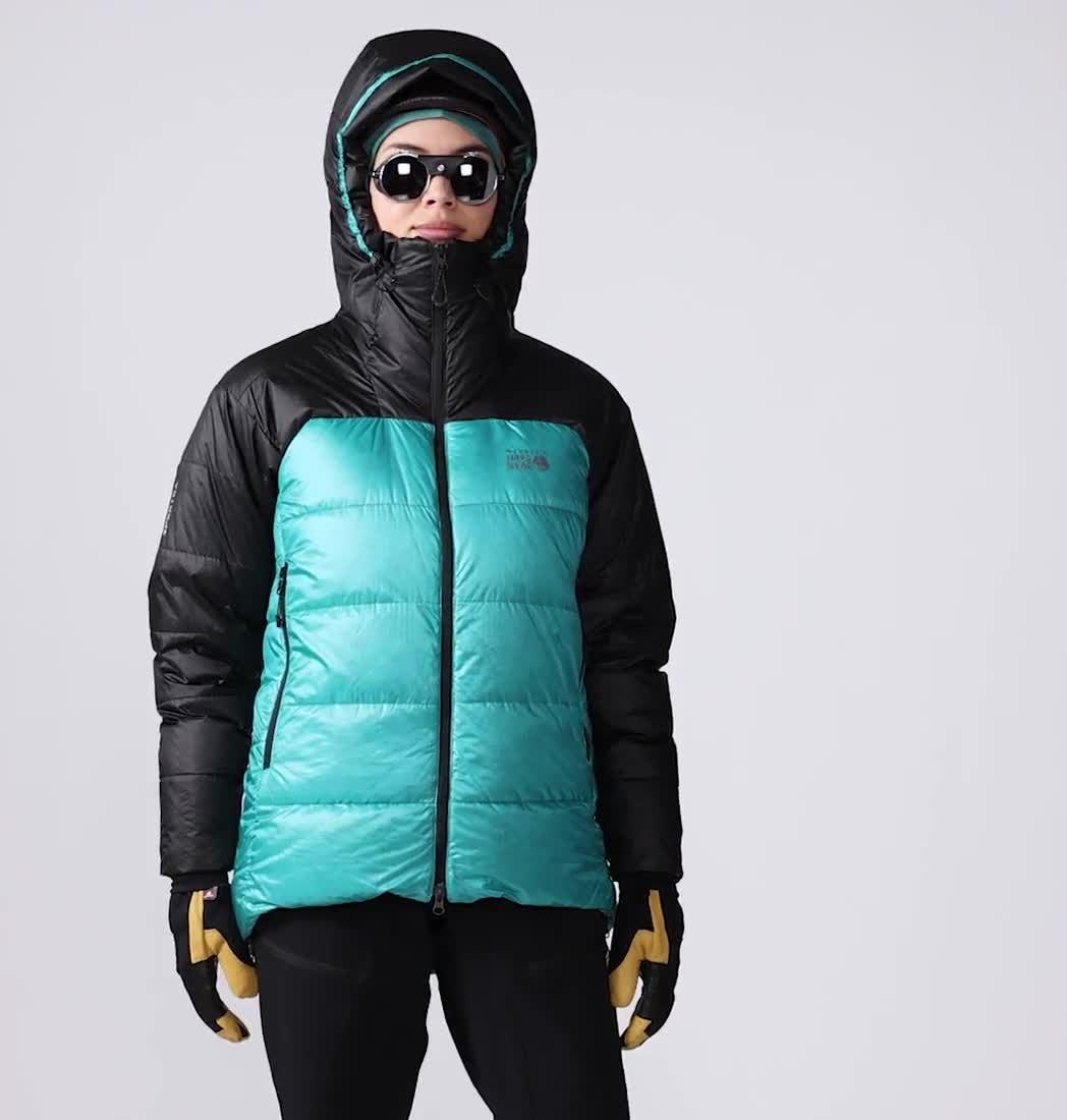 Women's Phantom Belay Down Parka, Color: Synth Green, Black