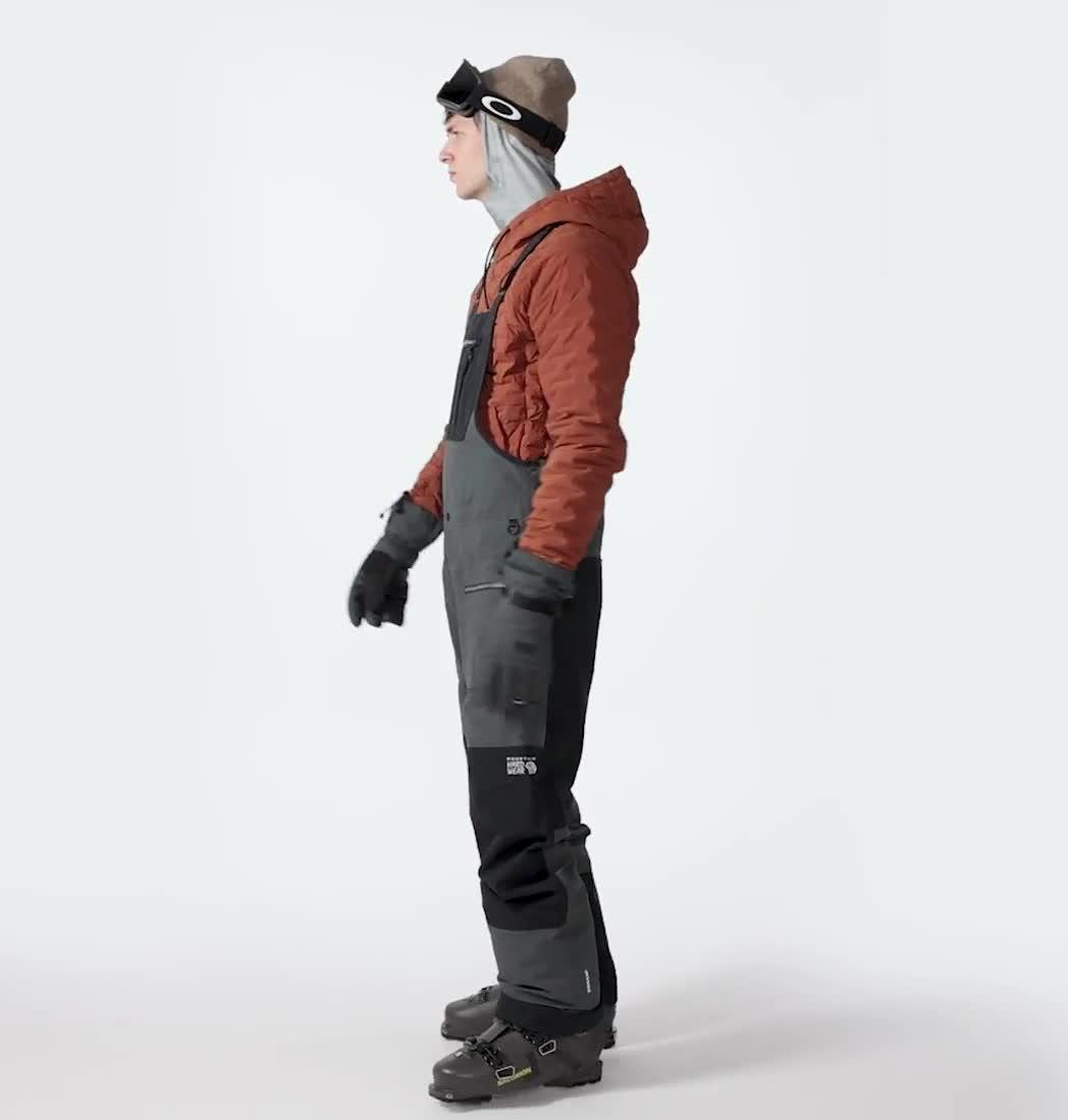 Men's First Tracks Bib, Color: Volcanic, Black
