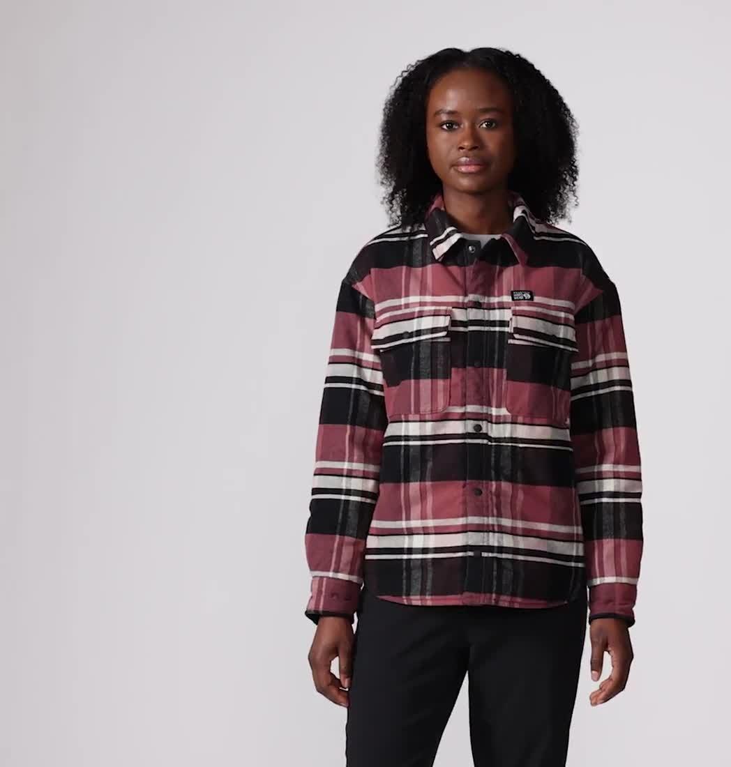 Women's Dolores Insulated Flannel Shacket, Color: Clay Earth