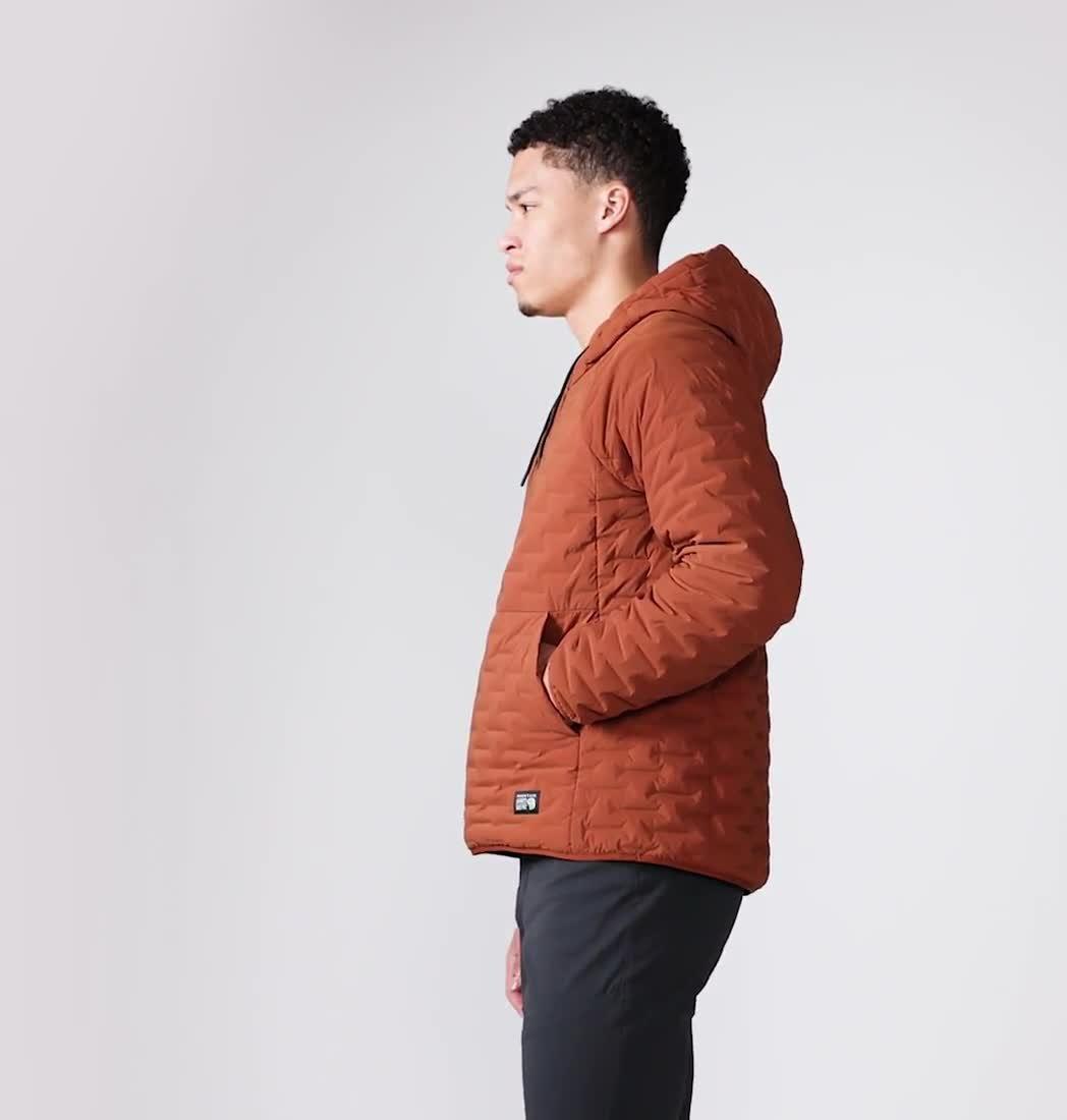 Men's Stretchdown Light Pullover Hoody, Color: Iron Oxide