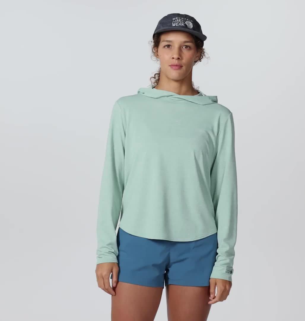 Women's Sunblocker Long Sleeve Hoody, Color: Mineral Spring Heather