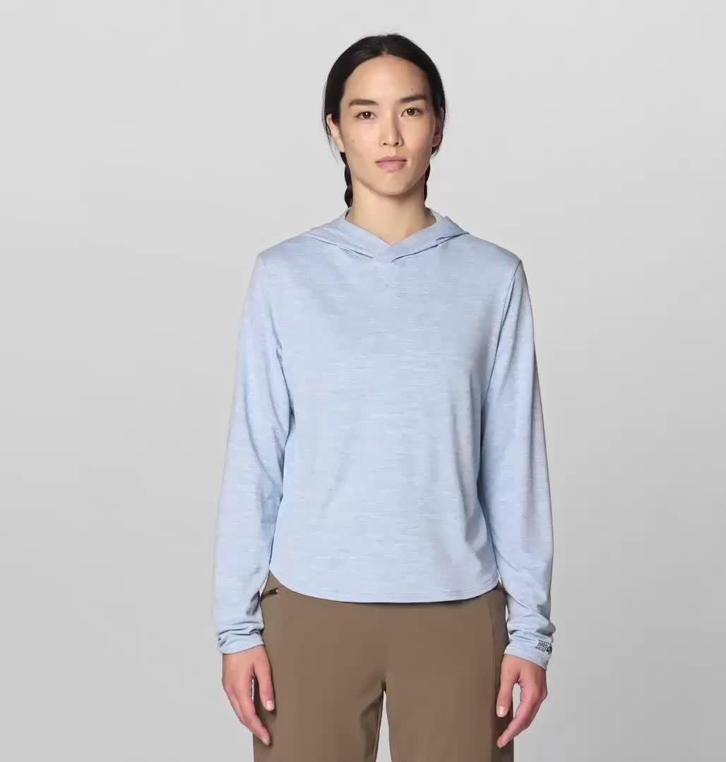 Women's Sunblocker Long Sleeve Hoody, Color: Beach Breeze