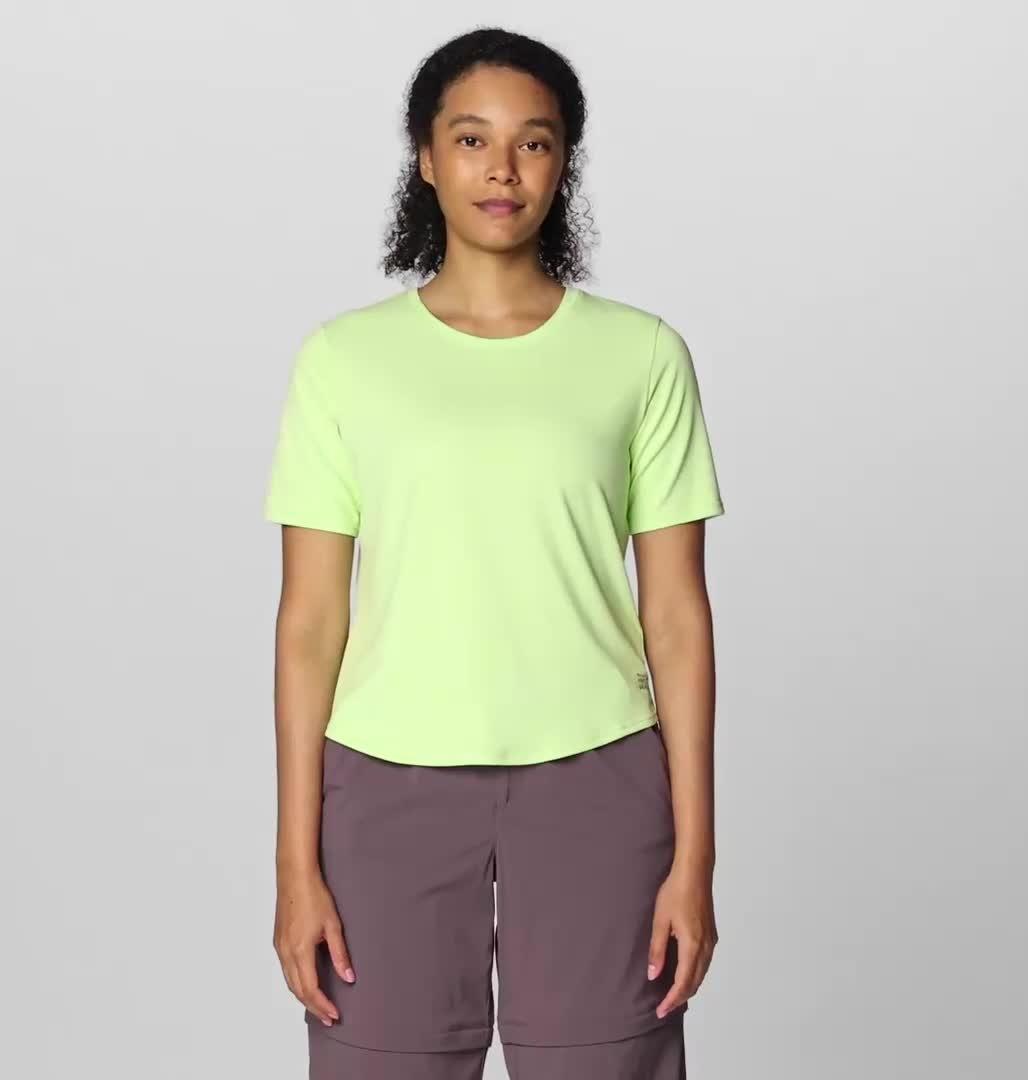 Women's Sunblocker Short Sleeve, Color: Frozen In Lime