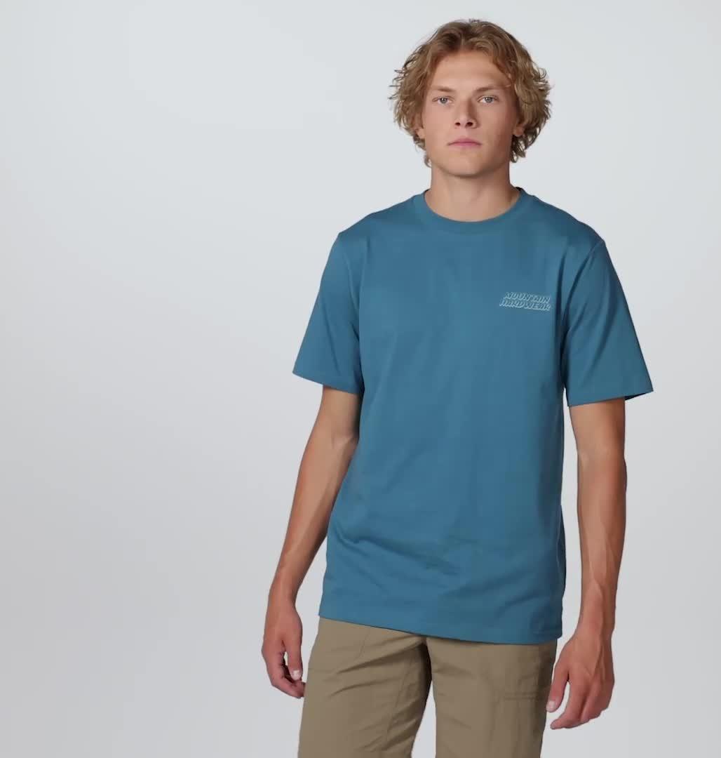 Men's Moon Phases Short Sleeve, Color: Baltic Blue