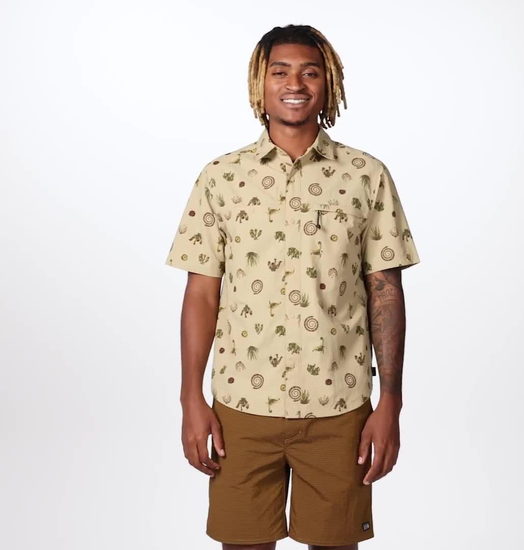 Men's Stryder Short Sleeve Shirt, Color: Moab Tan Scorpion Print