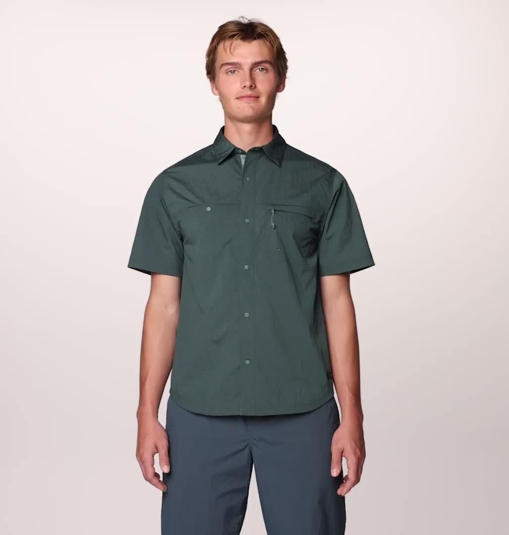 Men's Stryder Short Sleeve Shirt, Color: Blue Pine Ripstop