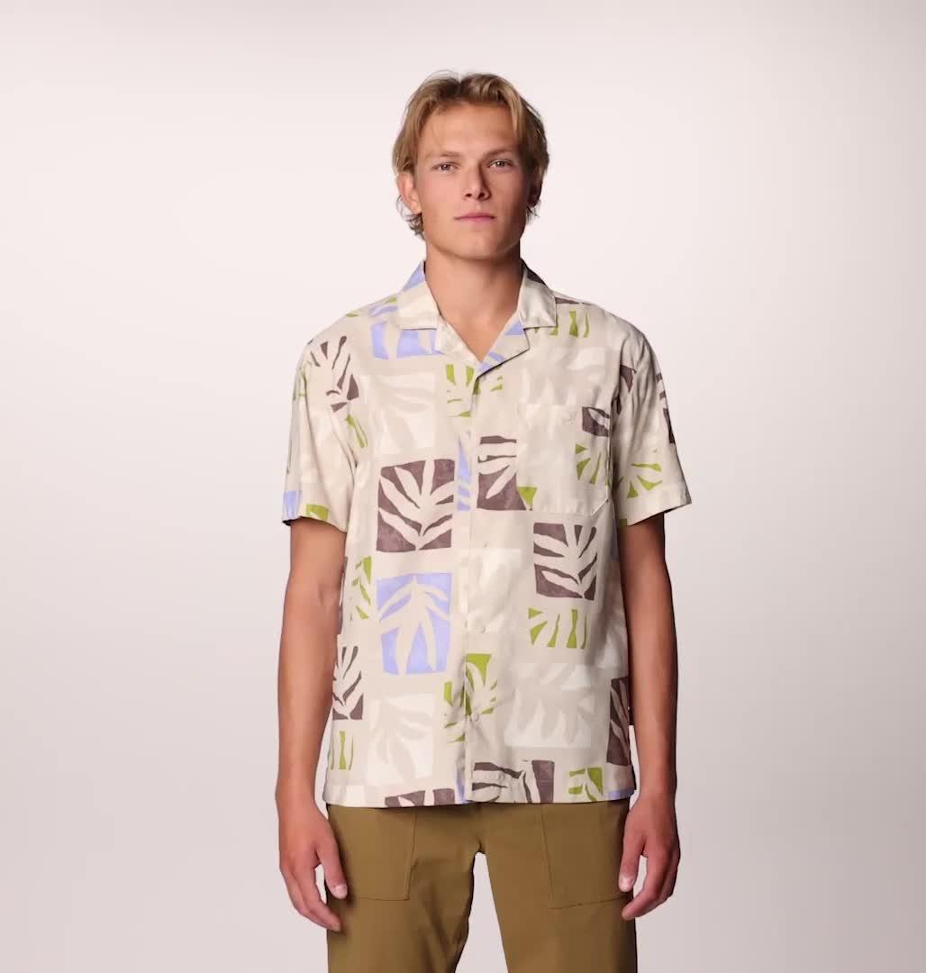 Men's Trail Sender Camp Shirt, Color: Stone Meadows Print