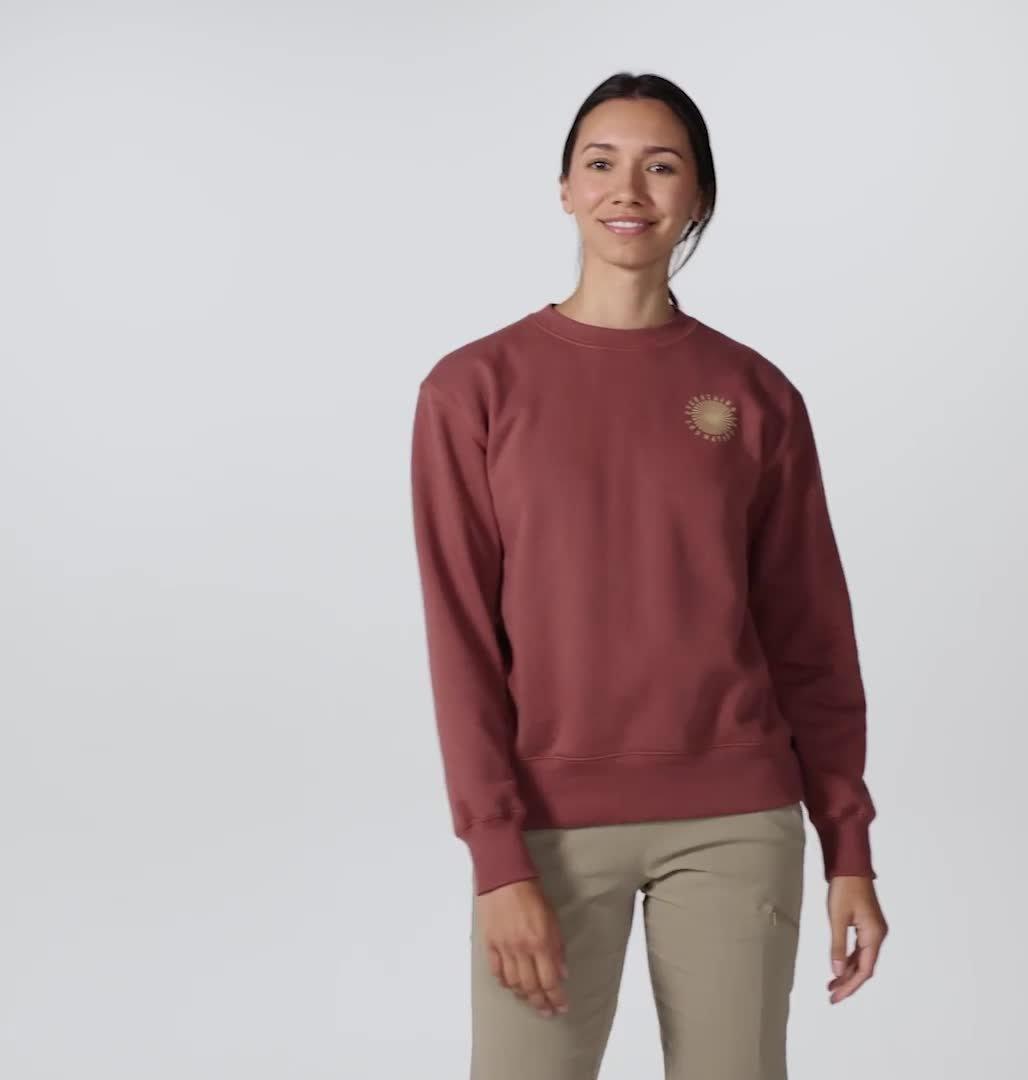 Women's Spiral Pullover Crew, Color: Clay Earth