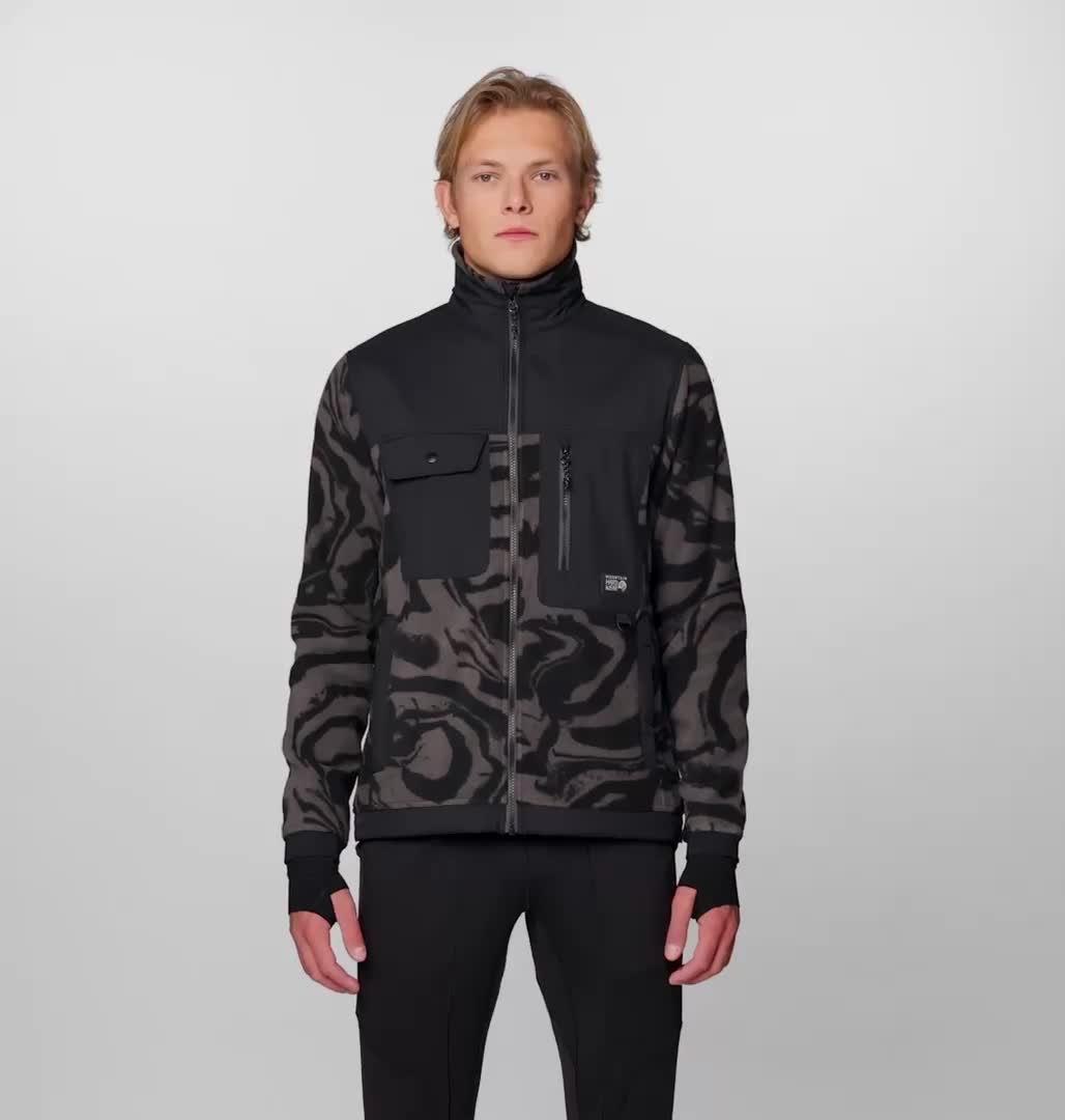 Men's First Tracks Fleece Full Zip Jacket, Color: Volcanic Rockstrata, Black