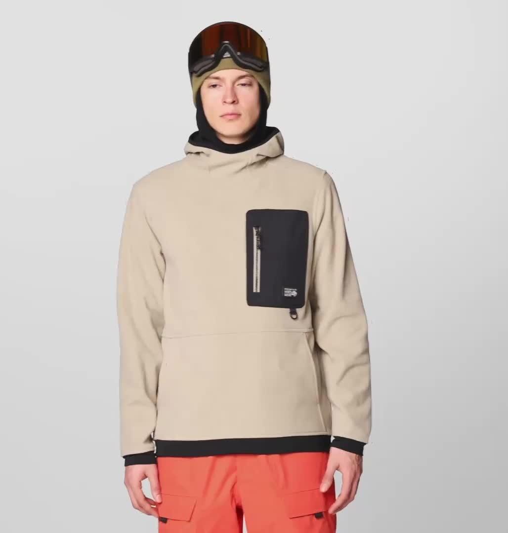 Men's First Tracks Fleece Pullover Hoody, Color: Badlands Heather, Black