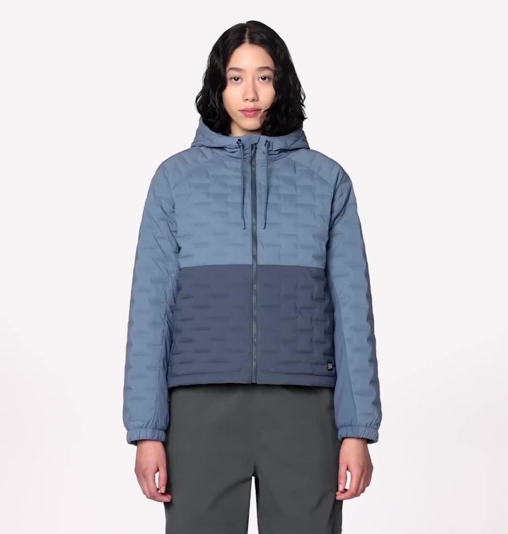 Women's Stretchdown Light Full Zip Hoody, Color: Adriatic Blue, Moon Blue