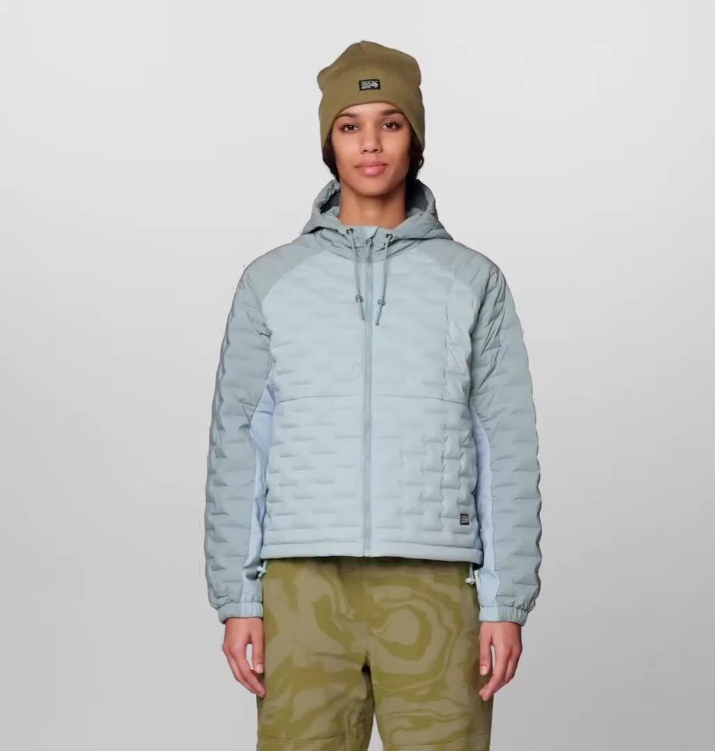 Women's Stretchdown Light Full Zip Hoody, Color: Ice Shadow, Blue Sage