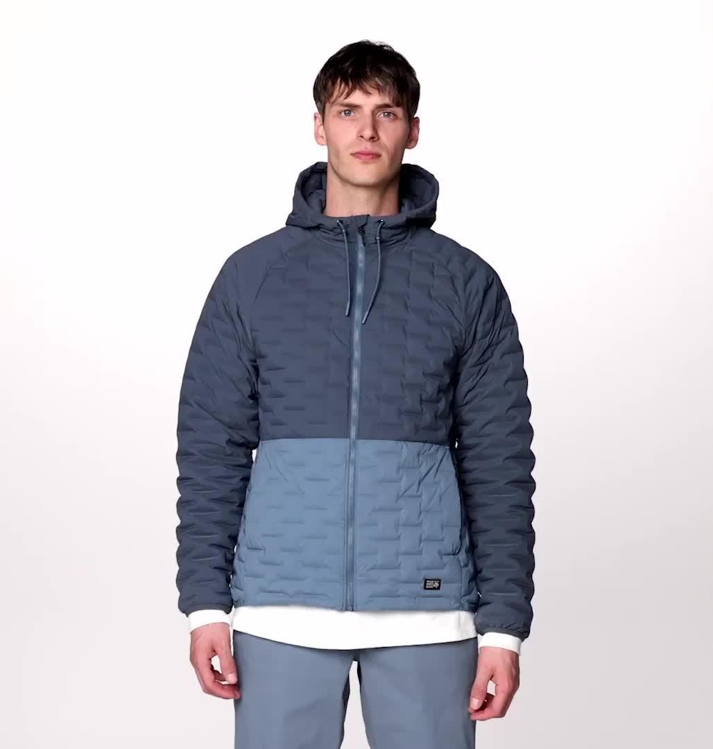 Men's Stretchdown Light Full Zip Hoody, Color: Moon Blue, Adriatic Blue